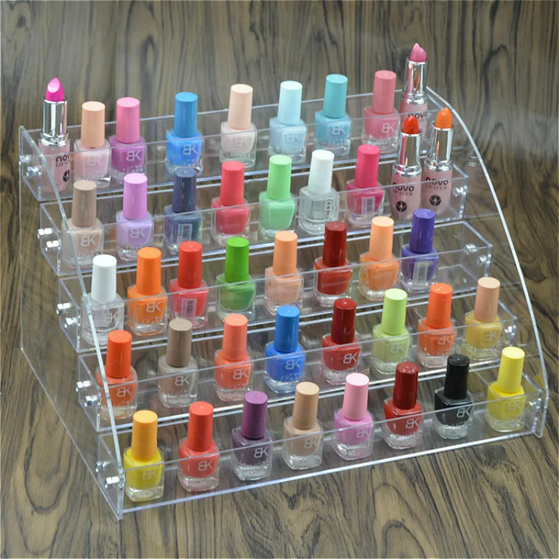  Nail polish display shelf Acrylic plastic transparent shelf nail shop stand cosmetic stand plaid sh