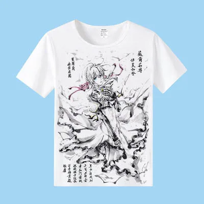 

Violet Evergarden T-Shirt Men Women Short Sleeve T shirts Cosplay Tshirt Anime Tops Whiet Tees For Men Women