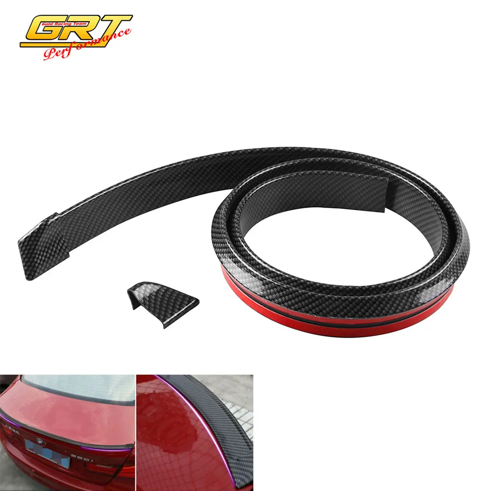 

GRT - New Carbon Fiber/Black 1.5m Length Black PU Car Rear Roof Trunk Spoiler Wing Lip Sticker Kit