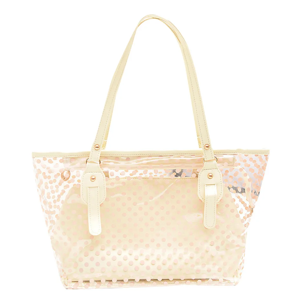 OCARDIAN сумки летние сумки для женщин пластиковая волнистая прозрачная пляжная сумка через плечо Сумочка+ клатч Прямая поставка M28 - Цвет: Beige
