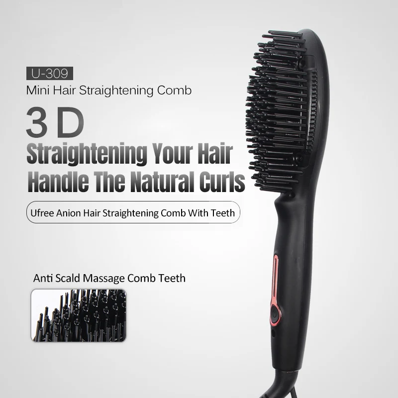 

Mini Straight Hair Comb Hair Straightener Negative Ion Constant Temperature Gas Stone Ceramic Electric Splint Styling Tools