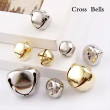 

15/20/30mm Gold/Silver Iron Water Plated Christmas Cross Bells Pendant Handmade Party DIY Crafts Accessories