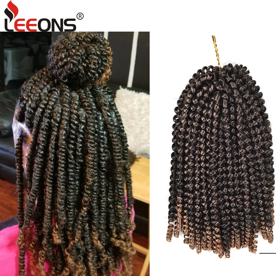 Leeons Kanekalon Crochet Hair Braids 8Inch Soft Spring Twist Hair Extension Micro Synthetic Curly Weave Crochet Braids 30Roots