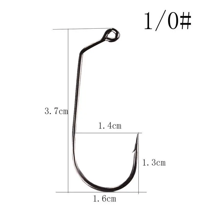 Dongzhur 50 шт. джиг большой серии рыболовный крючок один крючок 5 различных размеров рыболовный крючок морской окунь крючки для джига - Цвет: 1