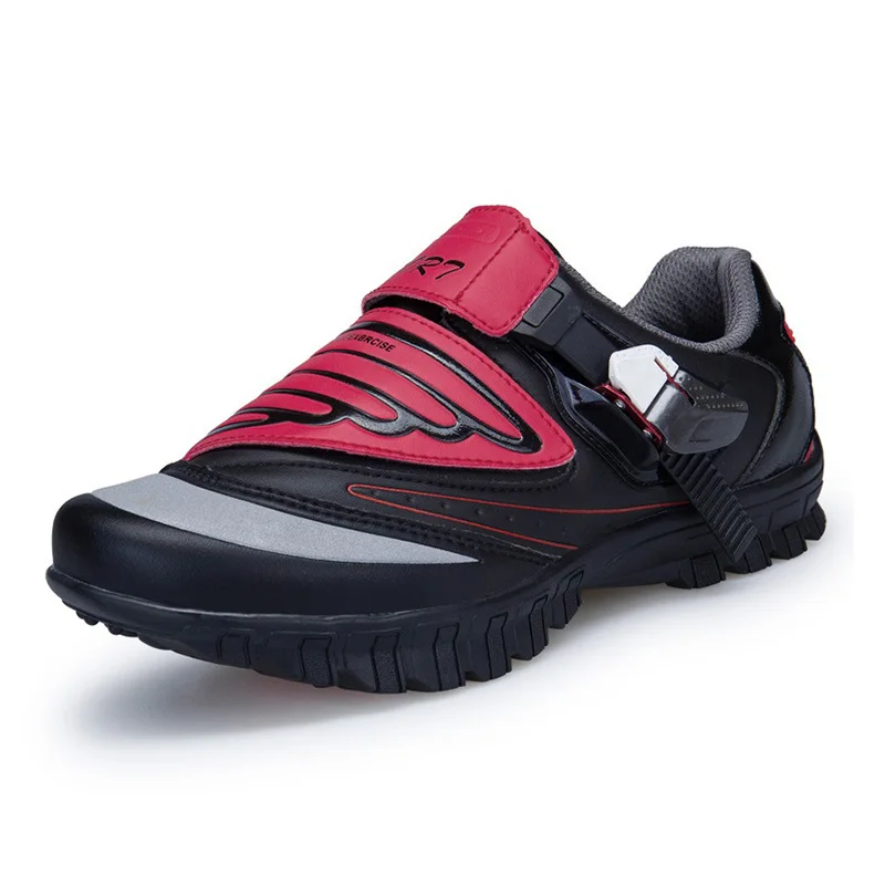 

Cycling Shoes Children Unisex Outdoor Bicycle Shoes Hook and Loop Breathable Non-slip PU Leather Mountain Bike Lock Shoes