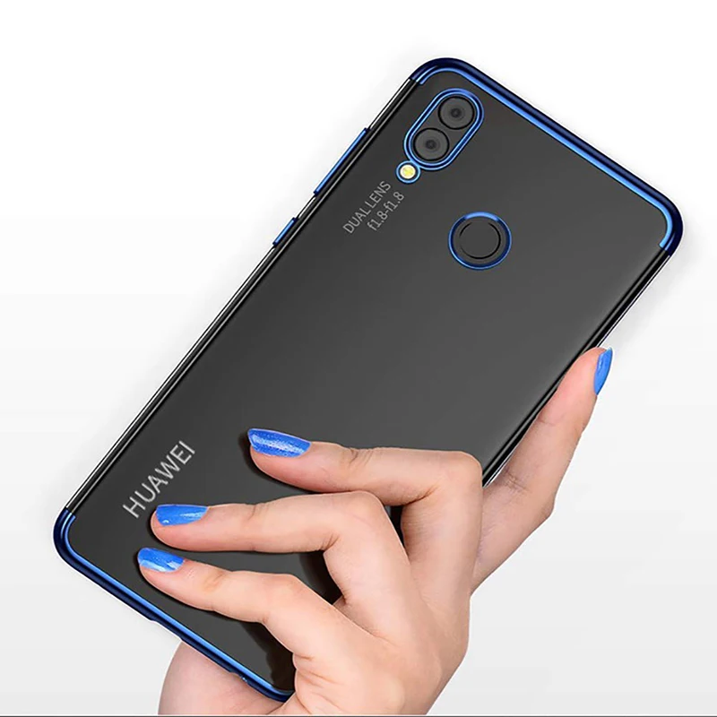 Slim Transparent Soft TPU Silicon Case Cover For Huawei Y9 2019 Honor 8X Mate 20 Lite 8X Max Mate 20 Plating Frame Coque Capa    (1)