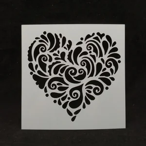 13*13 Heart Layering Stencils for Diy scrapbook/photo album Decorative Embossing coloring,painting stencil,home decor