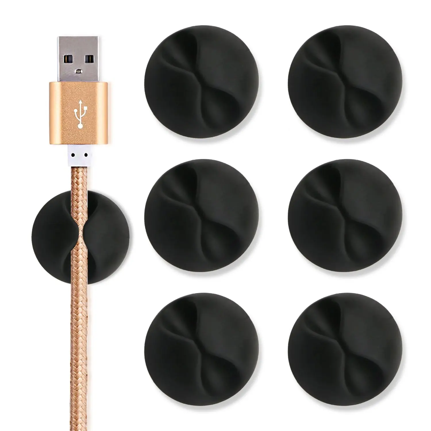 

6PCS Black Multipurpose Cable Clips