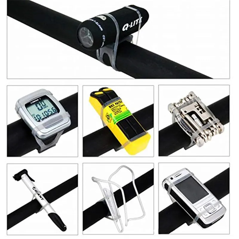 Perfect Bandage holder Cycle Strap Mount Fix Bicycle Fastener Phone Band Tie Torch Light Silicone Flashlight Mobile Bike Elastic 4