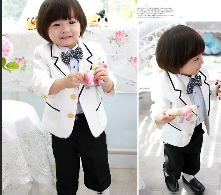 

Free shipping/custom Special Occasion Clothes kids tuxedo suit Boys' Attire Notch Lapel white Kid Tailcoat Suits Boy's tuxedos