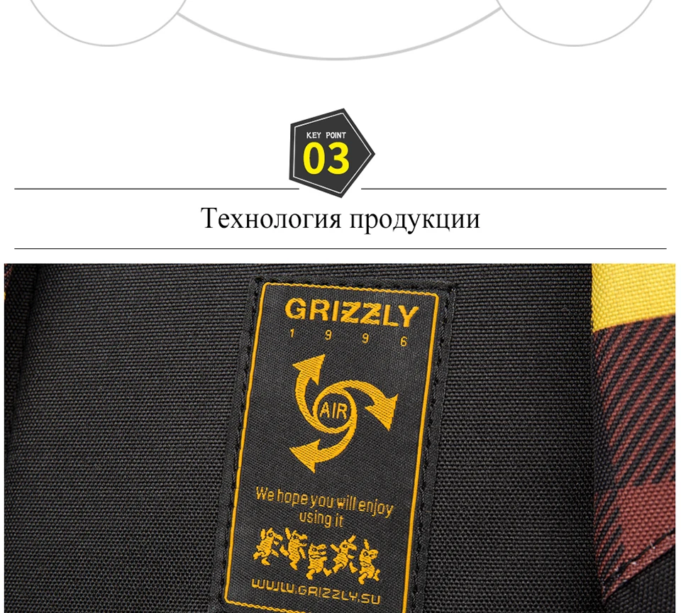 GRIZZLY, новинка, модный мужской рюкзак для ноутбука, для подростков, для мальчиков и девочек, многофункциональный, Mochila, водонепроницаемые школьные сумки, Большая вместительная сумка