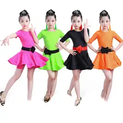 Для девочек латинская одежда для танцевальных классов Латинской платье костюмы Детский костюм для танцев одежда в южноамериканском стиле