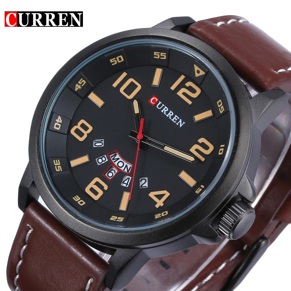

Luxury Brand Military Quartz Watch Men Leather Strap Casual Business Male Wristwatch Clock Male Relogio Masculino Montre reloj