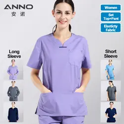 ANNO Лето для женщин спецодежда медицинская больницы скрабы медсестра форма зубная клиника и красота салон Мода Дизайн в обтяжку
