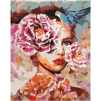 

Woman flower Figure DIY Digital Painting By Numbers Modern Wall Art Canvas Painting Unique Gift Home Decor 40x50cm