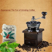 Винтажная деревянная ручная кофемолка из нержавеющей стали в стиле ретро кофейная мельница с высококачественной керамической мельницей