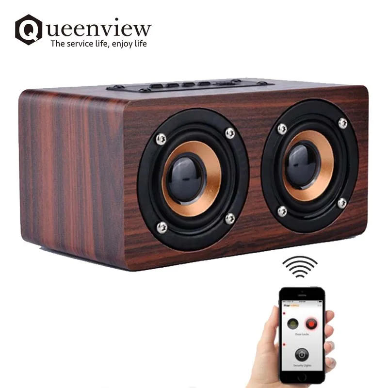 Деревянный Bluetooth динамик Queenview в стиле ретро громкий Портативная Беспроводная