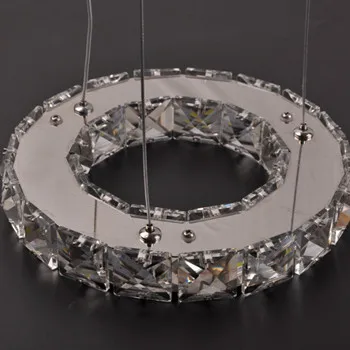 Серебряное кольцо с кристаллом светодиодный хрустальный светильник/светильник ing светильник современный светодиодный круглый светильник, используемый для потолка или стены 20 см - Цвет корпуса: D20 H100cm pendant