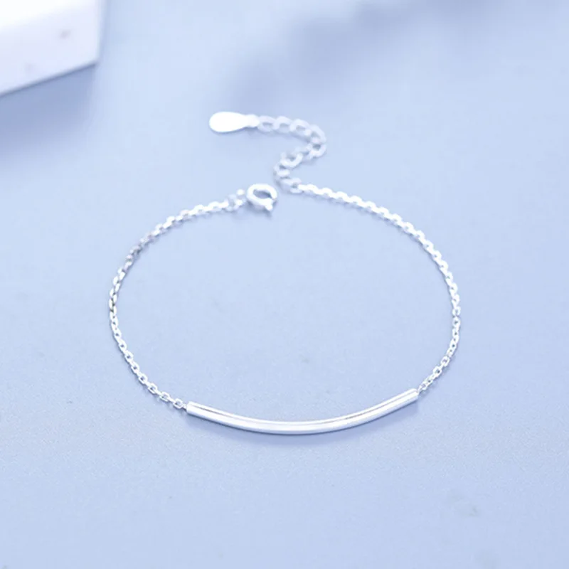 Новые поступления 925 пробы серебряные Простые браслеты-цепочки модные браслеты для женщин