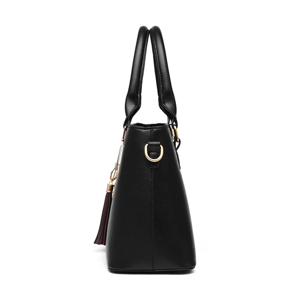 Женские модные сумки, одноцветная простая сумка, повседневная сумка на плечо, комплект из 2 предметов, кошелек, Sac Bandouli Re Femme#15