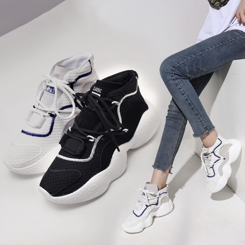 2019 Женские Кроссовки Женская спортивная обувь Дышащие Беговые кроссовки на шнуровке для начинающих сетчатая дышащая повседневная обувь