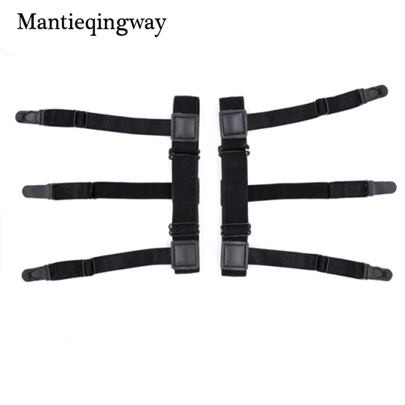 Mantieqingway для мужчин держатели рубашки Однотонные эластичные деловые Подвязки для ремня мужские Нескользящие запорные зажимы подтяжки