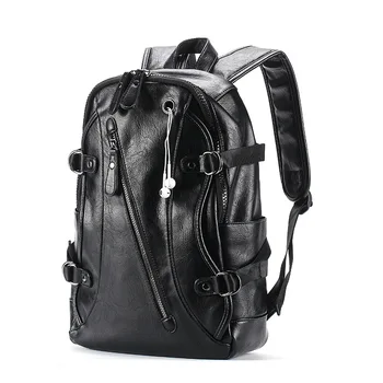 

012118 new hot man fashion PU leather backpack student school bag
