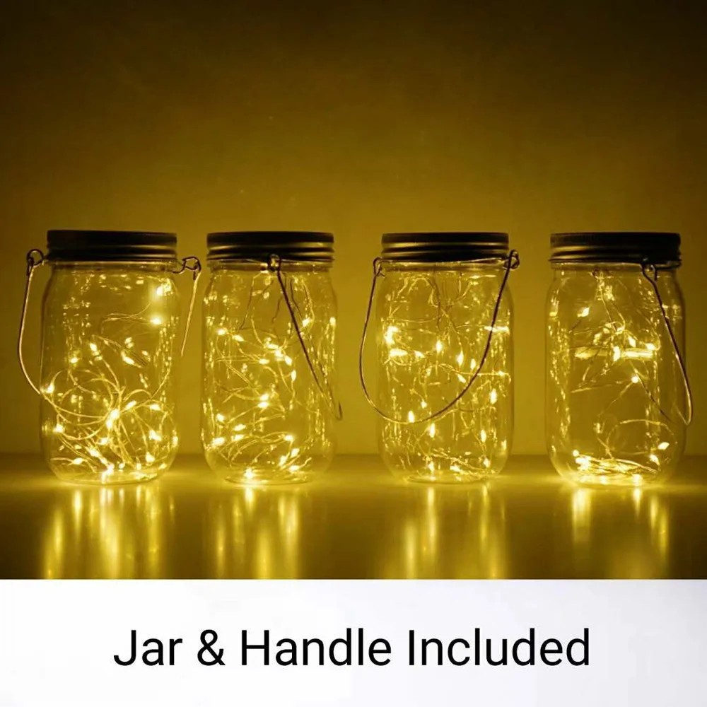 

Solar Mason Jar Lid Insert LED Mason Jar Decorative Solar Light For Glass Mason Home Decor Solar Mason Jar LED Strip Light
