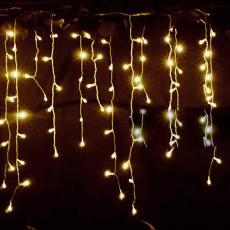 LED Curtain Lcicle String Lights 4m 5m Droop 0.6-0.8m Christmas LED String Lights Wedding Party Garland Light Outdoor Decoration