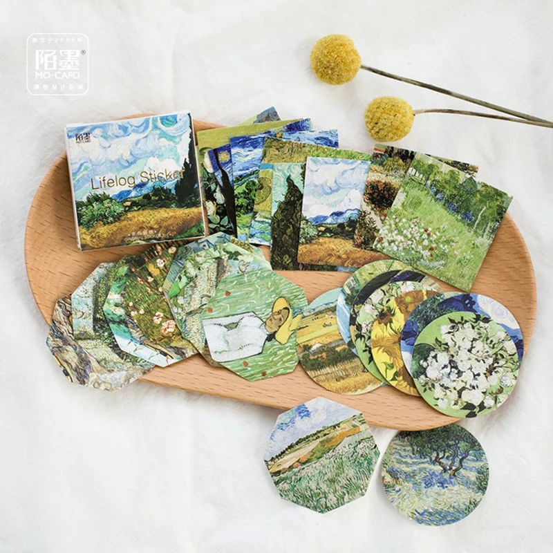 45 шт./партия Meet Van Gogh мини бумажная наклейка пакет DIY декоративная наклейка-стикер для дневника альбом Скрапбукинг