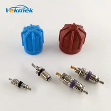 6 шт. авто запчасти кондиционера A/C Сервис Комплект колпачки и сердечники клапанов быстрое уплотнение комплект AC система ремонт набор для Audi BMW