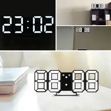 

3D LED Digital Alarm Clock 12/24 Hours Display Home Office Nightlight Wall Clock Adjustable Brightness Electric Desk Clock