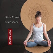NICEGOOD Cork Mandara Yoga Mats Circular Meditation Pad 3mm Natural Rubber Non Slip Home Mat Cushion Pilates Mats 6060cm3mm