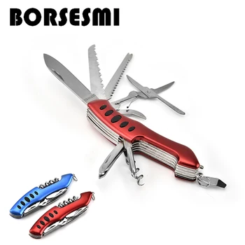 

Hight quality multi-function folding knife Mini 11 in 1 stainless steel pocket knife 12 functional kitchen fruit knives