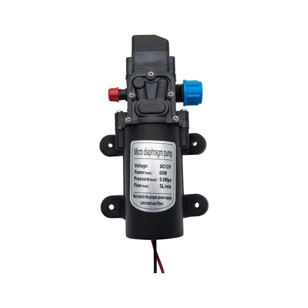 12V 5L/мин высокого Давление микро мембранный Водяной насос 80Psi для автомобиля