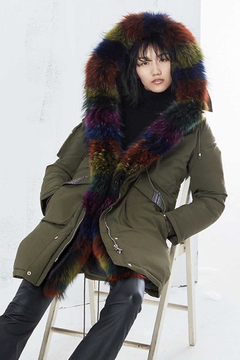 Et Raton Manteau Marque Mode Luxe Épais Grande Chaud Fourrure Nouvelles Hiver Vers Veste Capuchon À Bas Collier Le Laveur 2017 De Femmes zq75xR