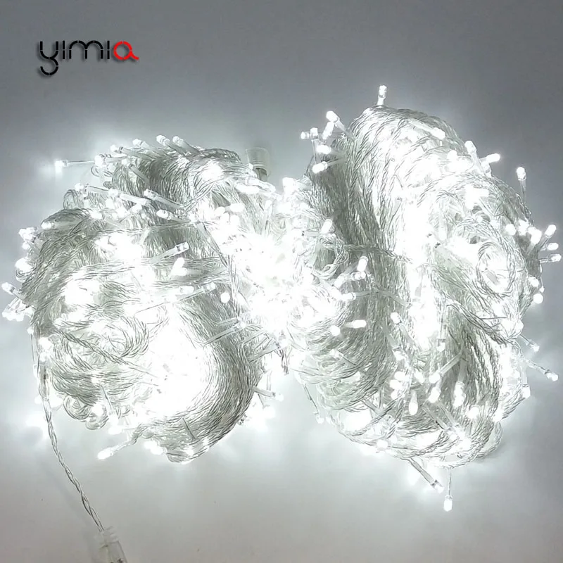 YIMIA 10 м/20 м возможностью погружения на глубину до 30 м 50 м 100M отличный подарок на Рождество светодиодный гирлянда Фея светильник праздничного декора Водонепроницаемый открытый светильник AC110V/220 V