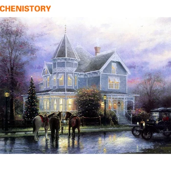 

CHENISTORY Villa Europe Building Landscape DIY Painting By Numbers Kits Coloring Painting By Numbers Unique Gift For Home Decor