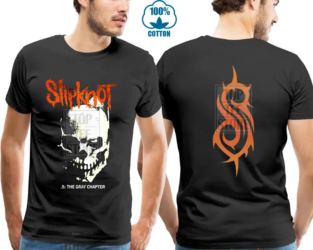Мужская футболка с круглым вырезом Slipknot Skull & Tribal серая размеры S M L Xl|Мужские