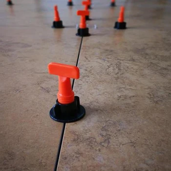 

Flooring Wall Tile Leveling System Leveler Adjustable Locator Reusable Leveling System Floor Construction Tool Supplies 50pcs