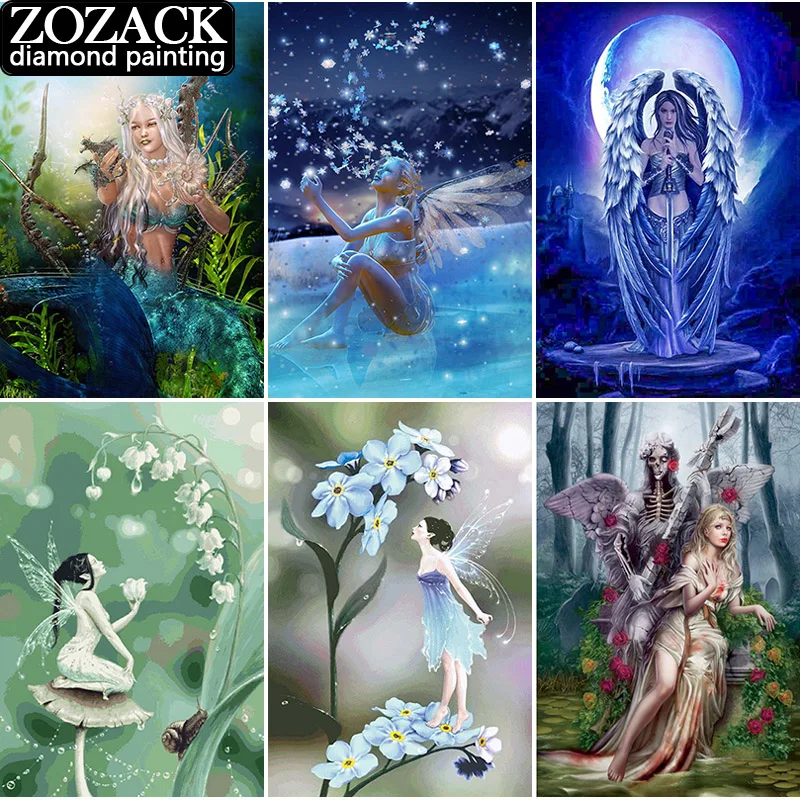 

Zozack Clearance Sale DIY Diamond Painting Cross Stitch Mosaic Mermaid,angel,elf 5D Home Decor Diamond Embroidery Kids Gift