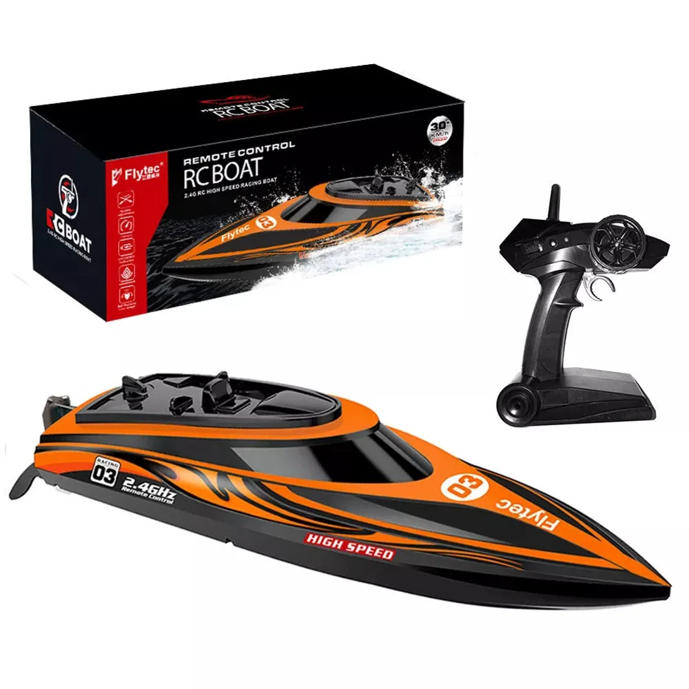 

Flytec V003 RC High Speed Boat 2.4G with Self-righting Waterproof Built-in Water Cooling System 30+Km/h RC Racing Boat RC Toys