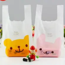 18*35 см улыбка Рынок магазин Пластик мешок пользовательские сумки упаковка жилет ручка Подарочная упаковка рождения