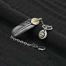 Настоящее 925 пробы SilverTakahashi Goro позолоченный Орлиный перо шаин браслет для мужчин или женщин ювелирные украшения Рождественские подарки