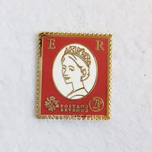 Изготовленный На Заказ жесткий металлический значок enaml красный цвет красивая девушка значок