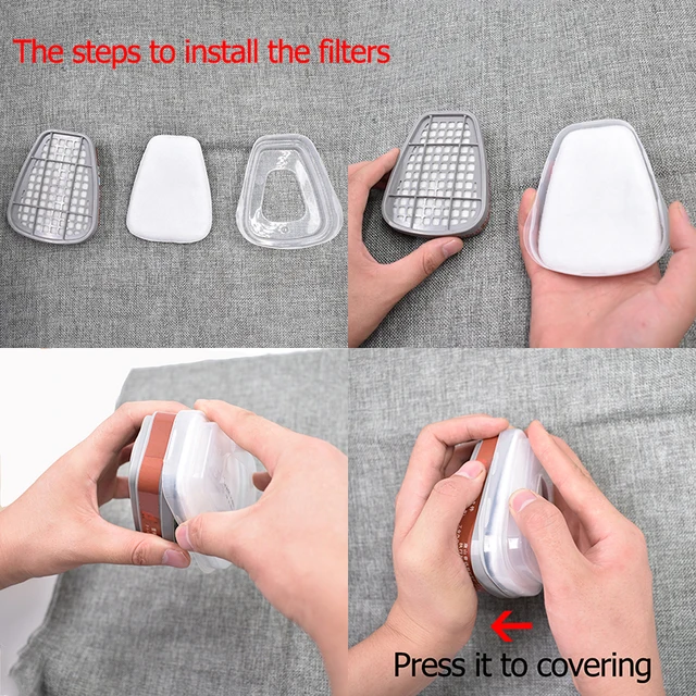 6800 Full Face Gas Mask 7 Piece Set Dust Mask Air Circulator Anti-fog Chemicals Respirators for painting/Pesticide/Laboratory
