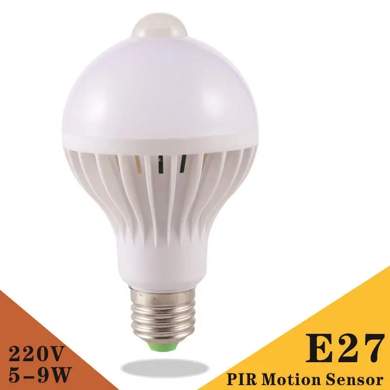 PIR Motion Sensor Lamp 5W 7W 9W Led Bulb E27 220V Auto Smart Led PIR Infrared