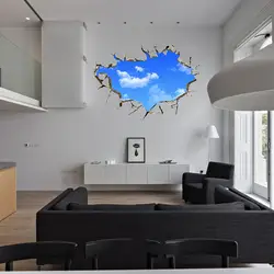 Новый креативный синий небо 3D стикер стерео потолок гостиная спальня наклейка на стену s ПВХ синий 50*70 см нетоксичный дропшиппинг 2017