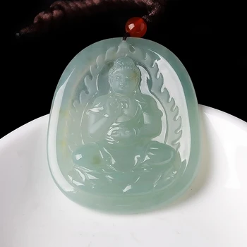 

Jade genuine fidelity ice frosted Burmese natural jade A cargo Amitabha pendant accessories Free shipping