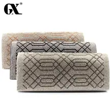 GX Evening Bag Lady Rhinestone Geometric Pattern Clutch Crystal Day Clutch Wallet Purse Party Banquet Bolsas wedding presents